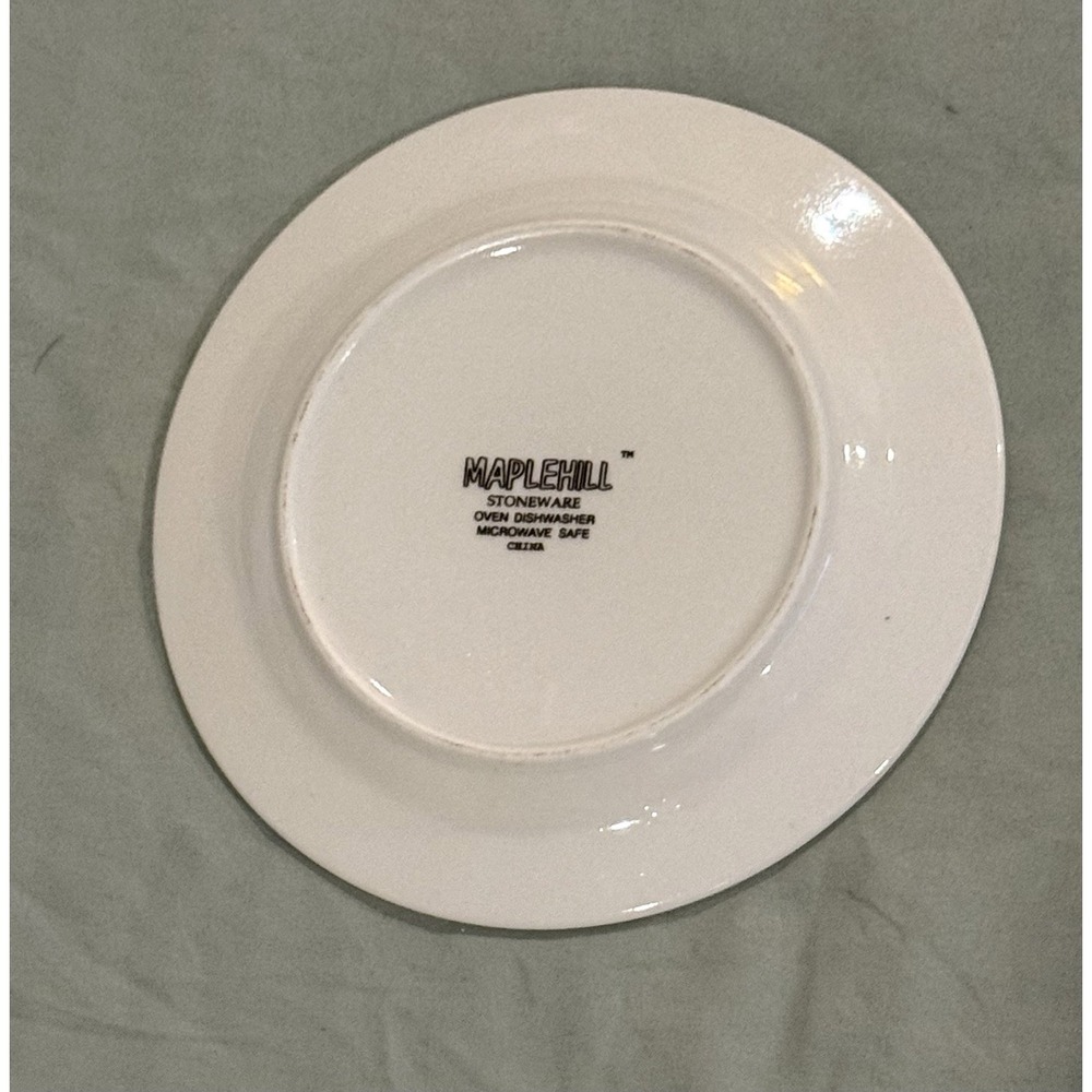 Maplehill Stoneware Harvest Fruit Set 2 Salad Plates 8" & 2 Saucers Vintage - Picture 3 of 7